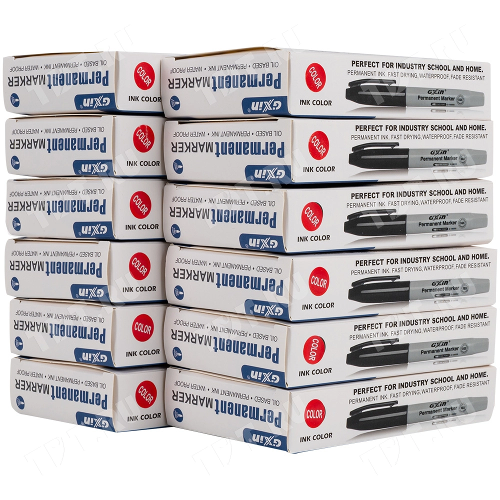 Маркер перманентный Gxin G-106000, красный, 1-2 мм, 1 шт.