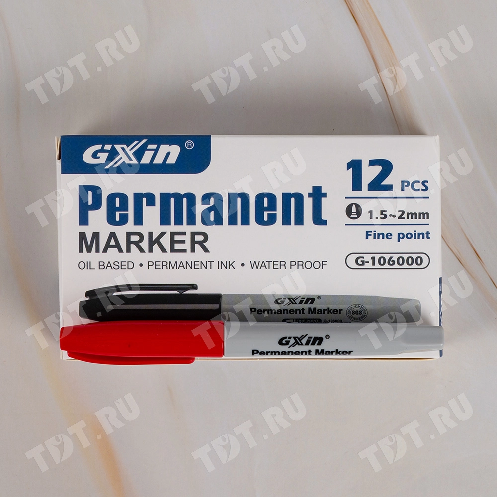 Маркер перманентный Gxin G-106000, красный, 1-2 мм, 1 шт.