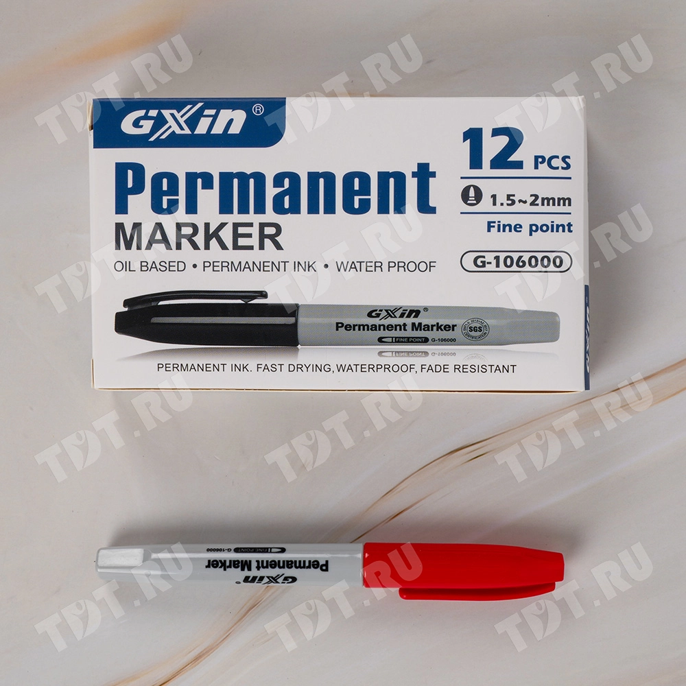 Маркер перманентный Gxin G-106000, красный, 1-2 мм, 1 шт.