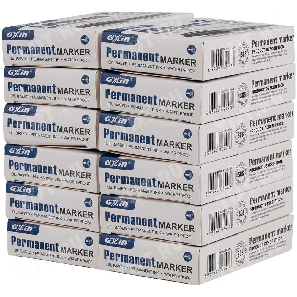 Маркер перманентный Gxin G-106000, синий, 1-2 мм, 1 шт.