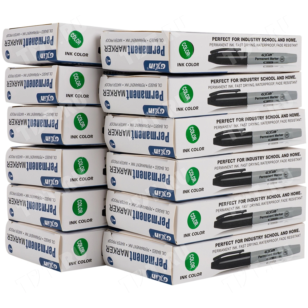 Маркер перманентный Gxin G-106000, зеленый, 1-2 мм, 1 шт.