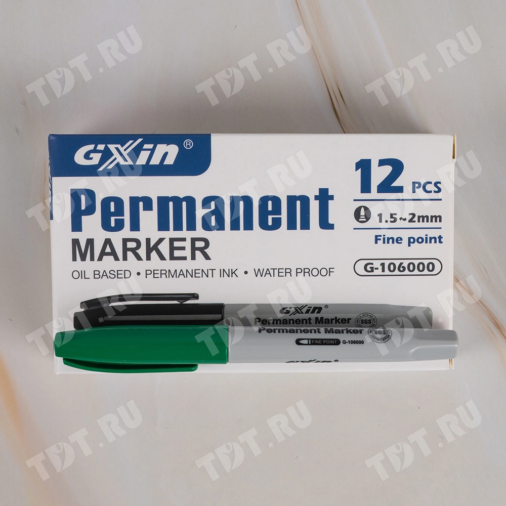 Маркер перманентный Gxin G-106000, зеленый, 1-2 мм, 1 шт.