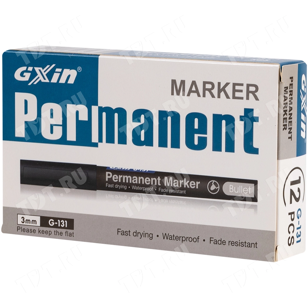 Маркер перманентный Gxin G-131, черный, 1-1.5 мм, 1 шт.