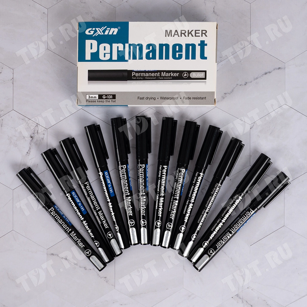 Маркер перманентный Gxin G-131, черный, 1-1.5 мм, 1 шт.