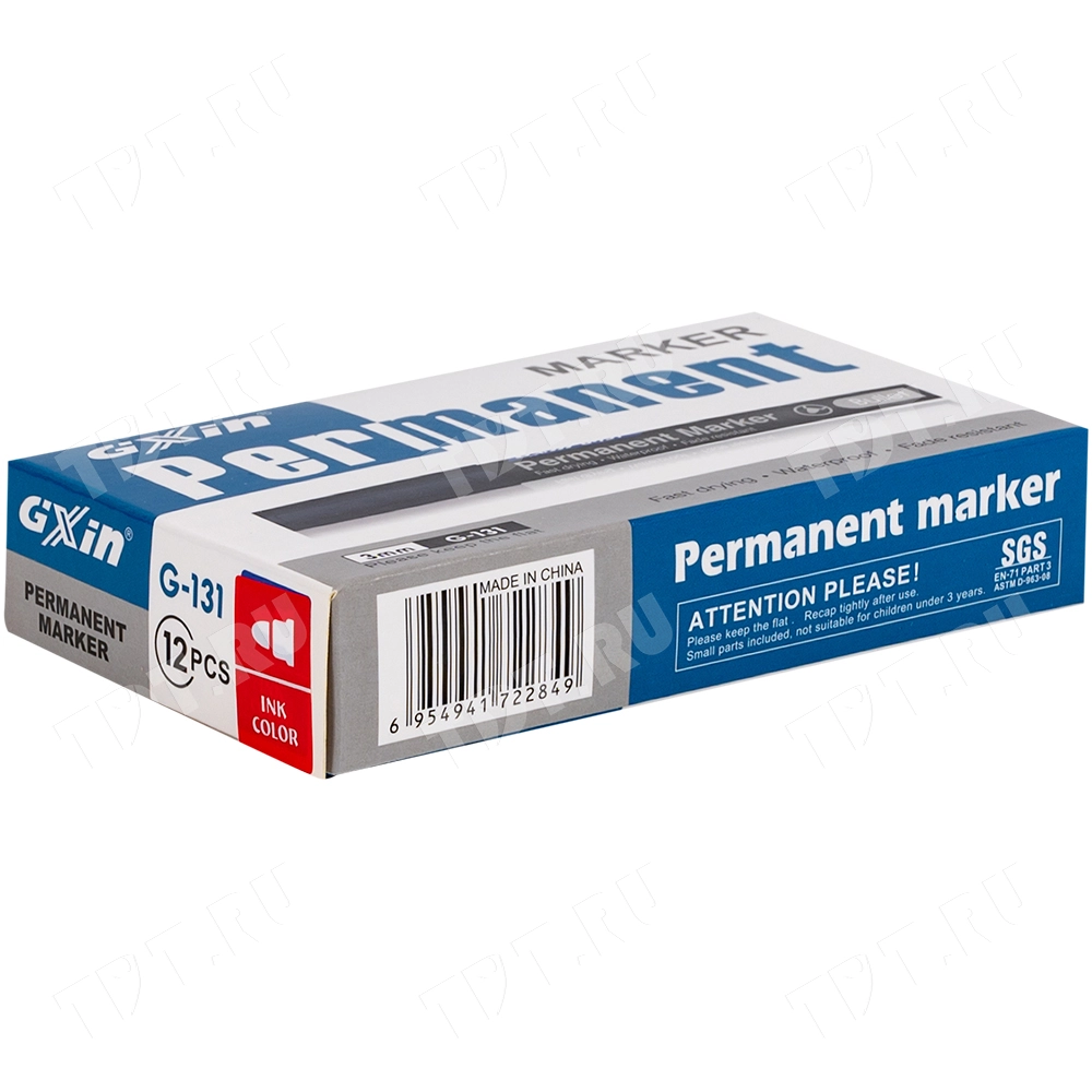 Маркер перманентный Gxin G-131, красный, 1-1.5 мм, 1 шт.