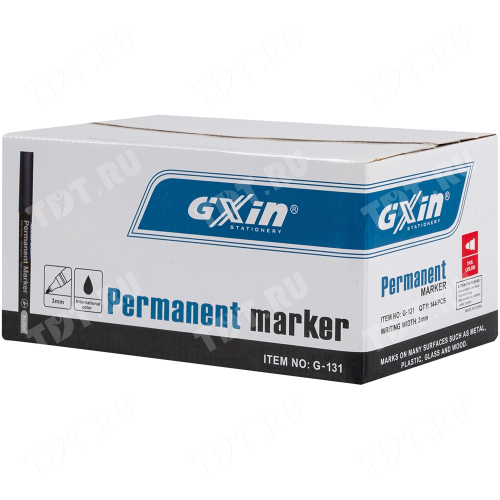 Маркер перманентный Gxin G-131, красный, 1-1.5 мм, 1 шт.