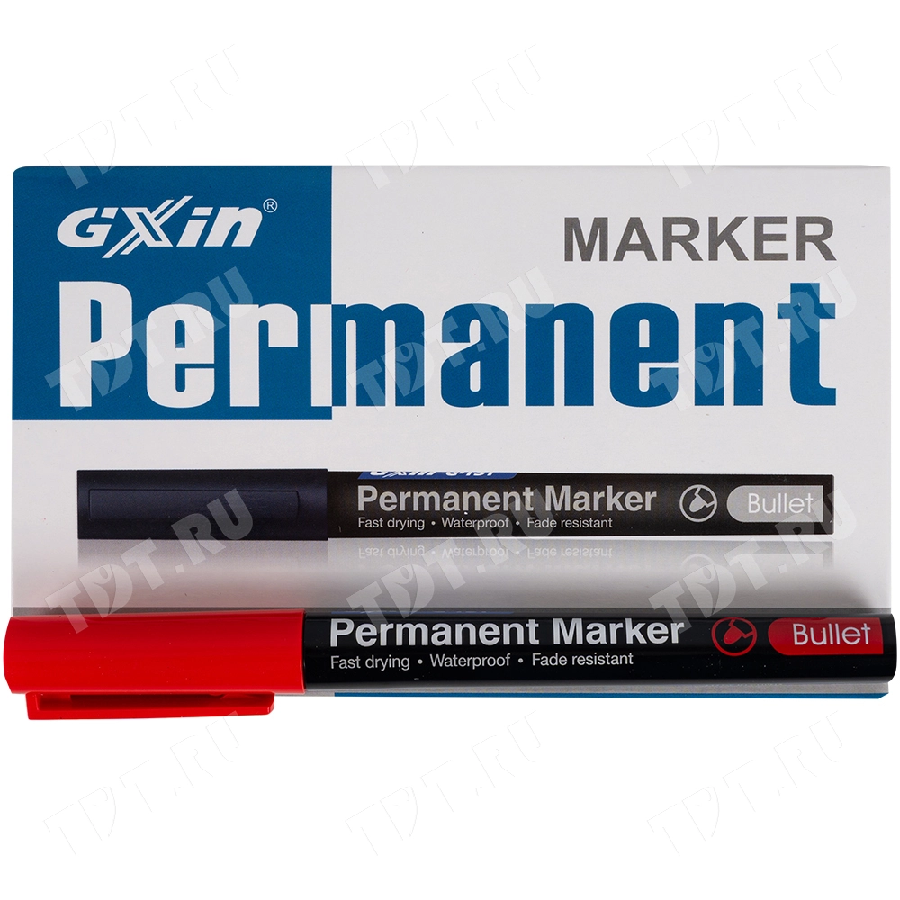 Маркер перманентный Gxin G-131, красный, 1-1.5 мм, 1 шт.