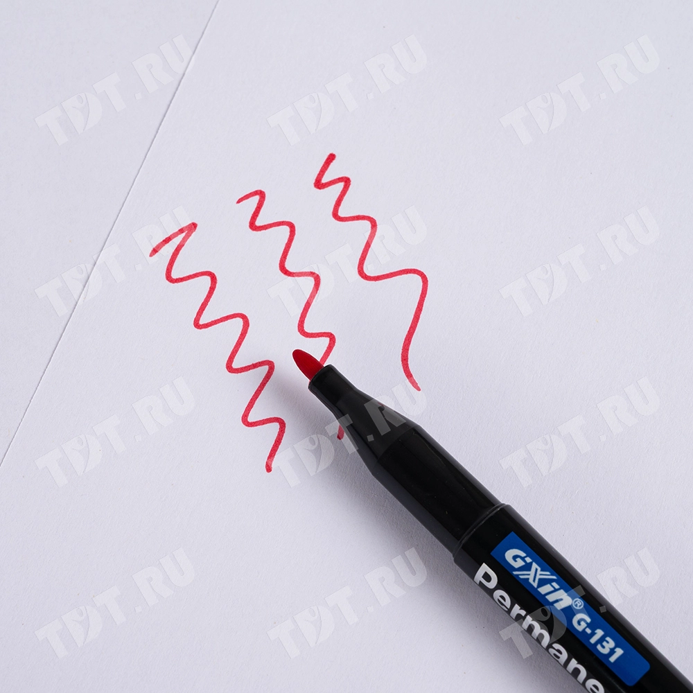 Маркер перманентный Gxin G-131, красный, 1-1.5 мм, 1 шт.