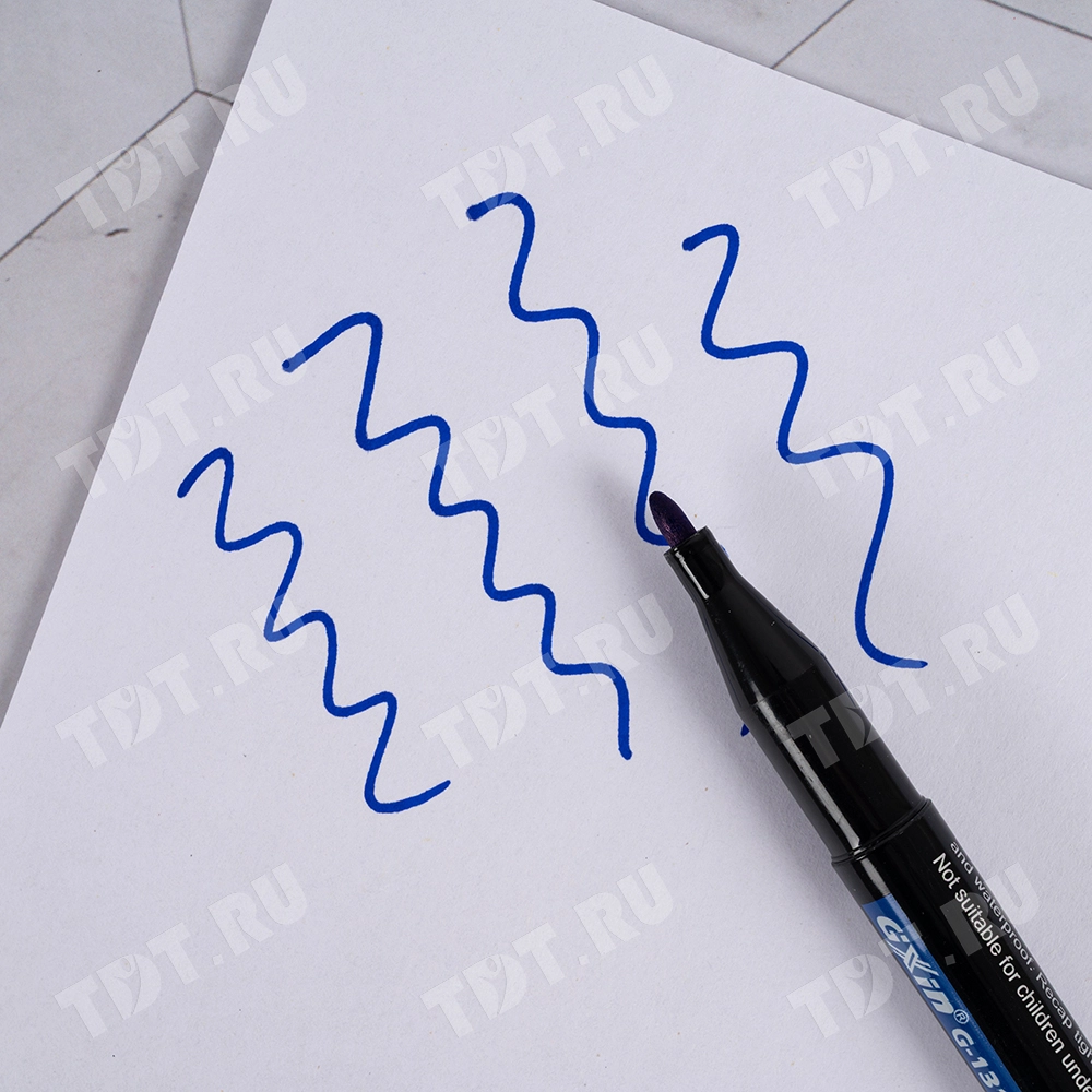 Маркер перманентный Gxin G-131, синий, 1-1.5 мм, 1 шт.