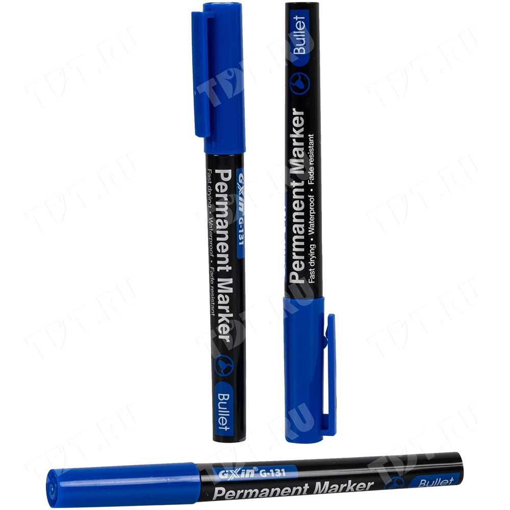 Маркер перманентный Gxin G-131, синий, 1-1.5 мм, 1 шт.