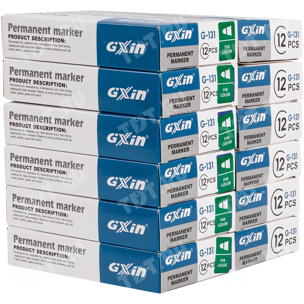 Маркер перманентный Gxin G-131, зеленый, 1-1.5 мм, 1 шт.