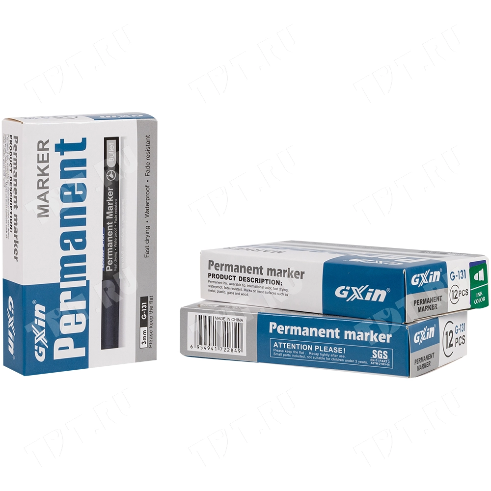 Маркер перманентный Gxin G-131, зеленый, 1-1.5 мм, 1 шт.