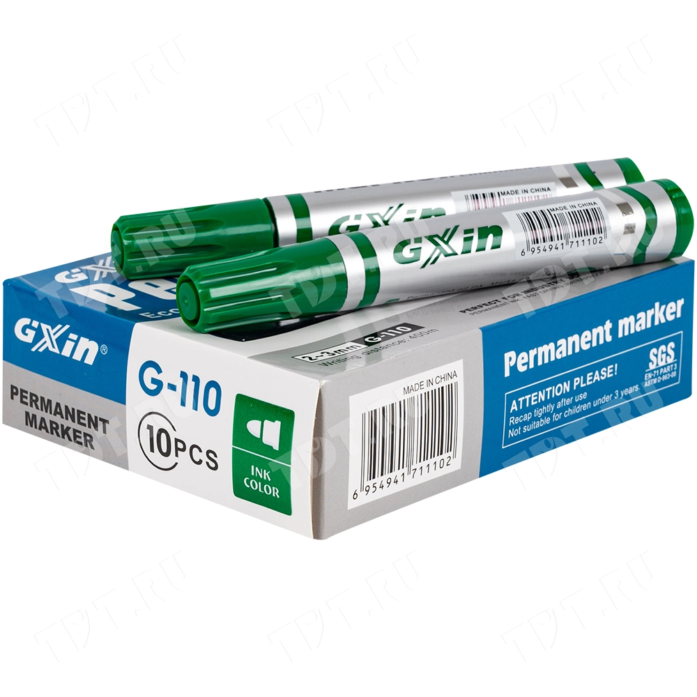 Маркер перманентный Gxin G-110, зеленый, 2-3 мм, 1 шт.
