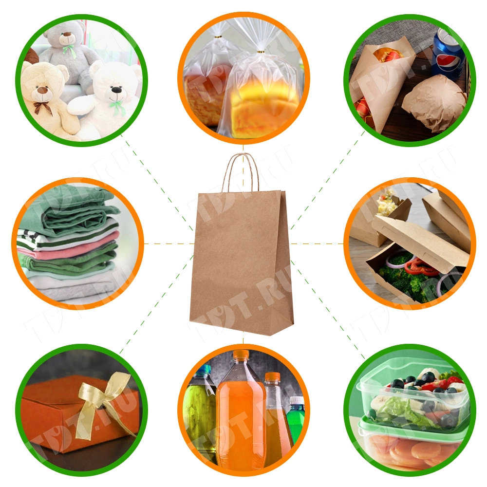 Бурый пакет с крученой ручкой, 70 г/м², 28*15*32 см