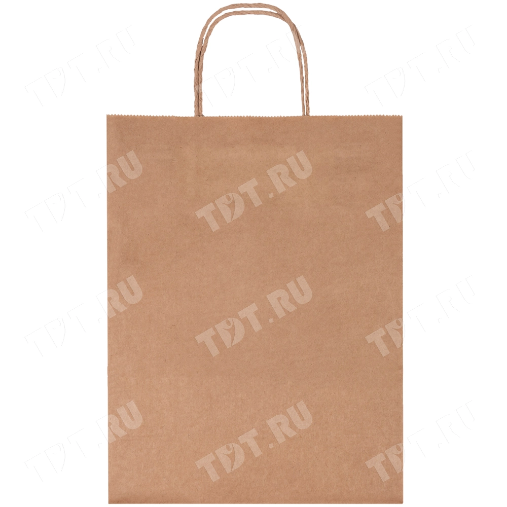 Бурый пакет с крученой ручкой, 70 г/м², 28*15*32 см