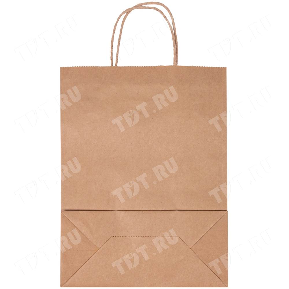 Бурый пакет с крученой ручкой, 70 г/м², 28*15*32 см