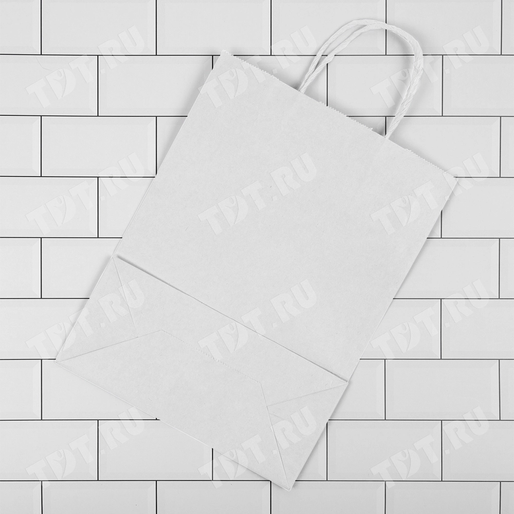 Белый пакет с крученой ручкой, 80 г/м², 28*15*32 см