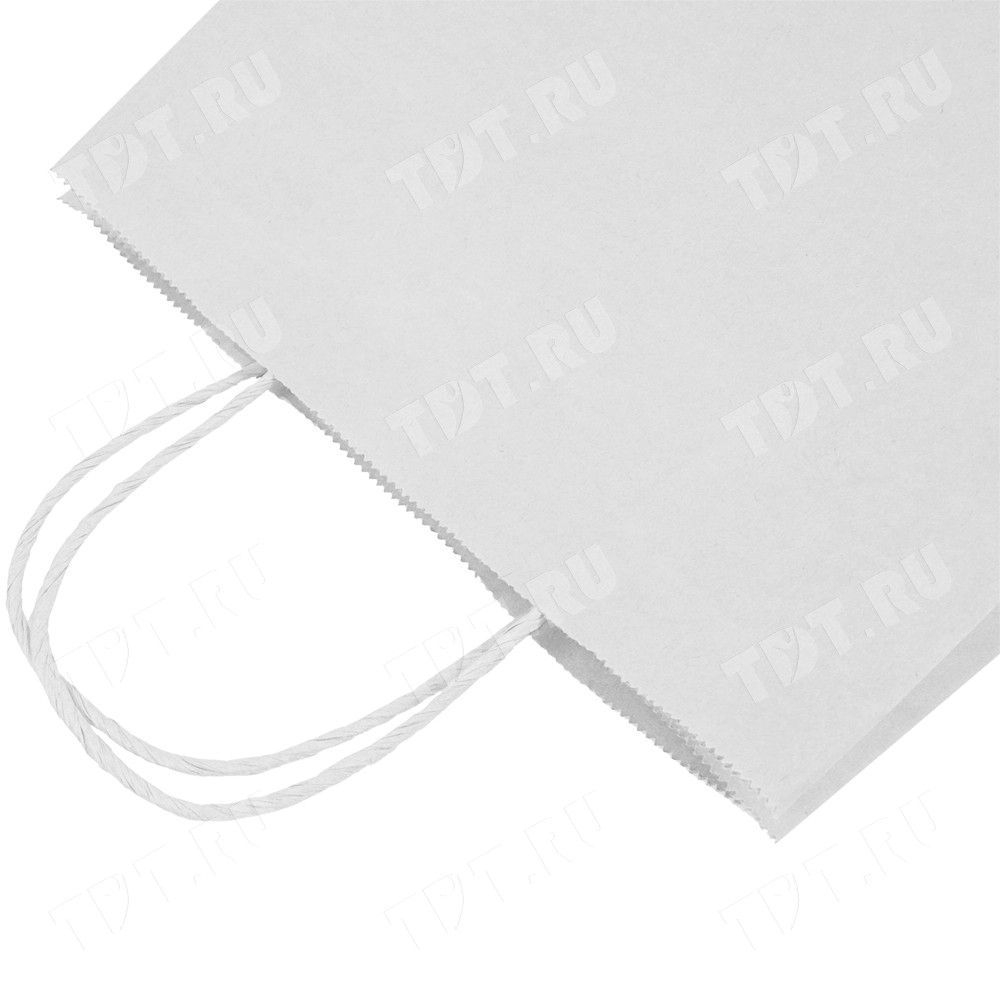 Белый пакет с крученой ручкой, 80 г/м², 28*15*32 см
