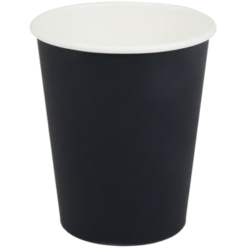 Однослойный стакан, бумажный, чёрный, 250 мл, ∅ 80 мм, 50 шт.