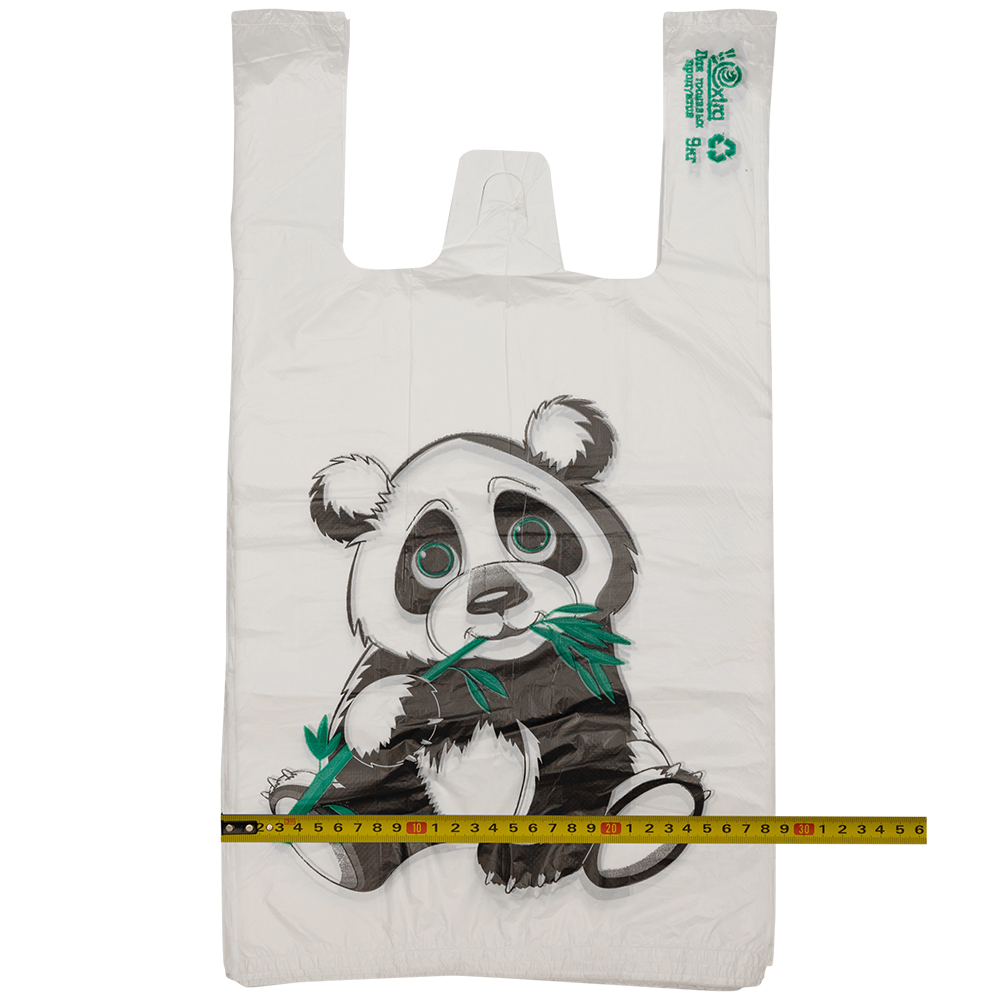 Пакет майка ПНД «Панда» белый, 28+16*50см, 12 мкм, 100шт. Пакет майка ПНД «Панда» белый, 28+16*50см, 12 мкм, 100шт.