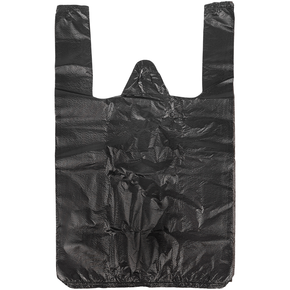 Черный пакет майка ПНД, 25+12*45см, 9 мкм, 100шт. Черный пакет майка ПНД, 25+12*45см, 9 мкм, 100шт.