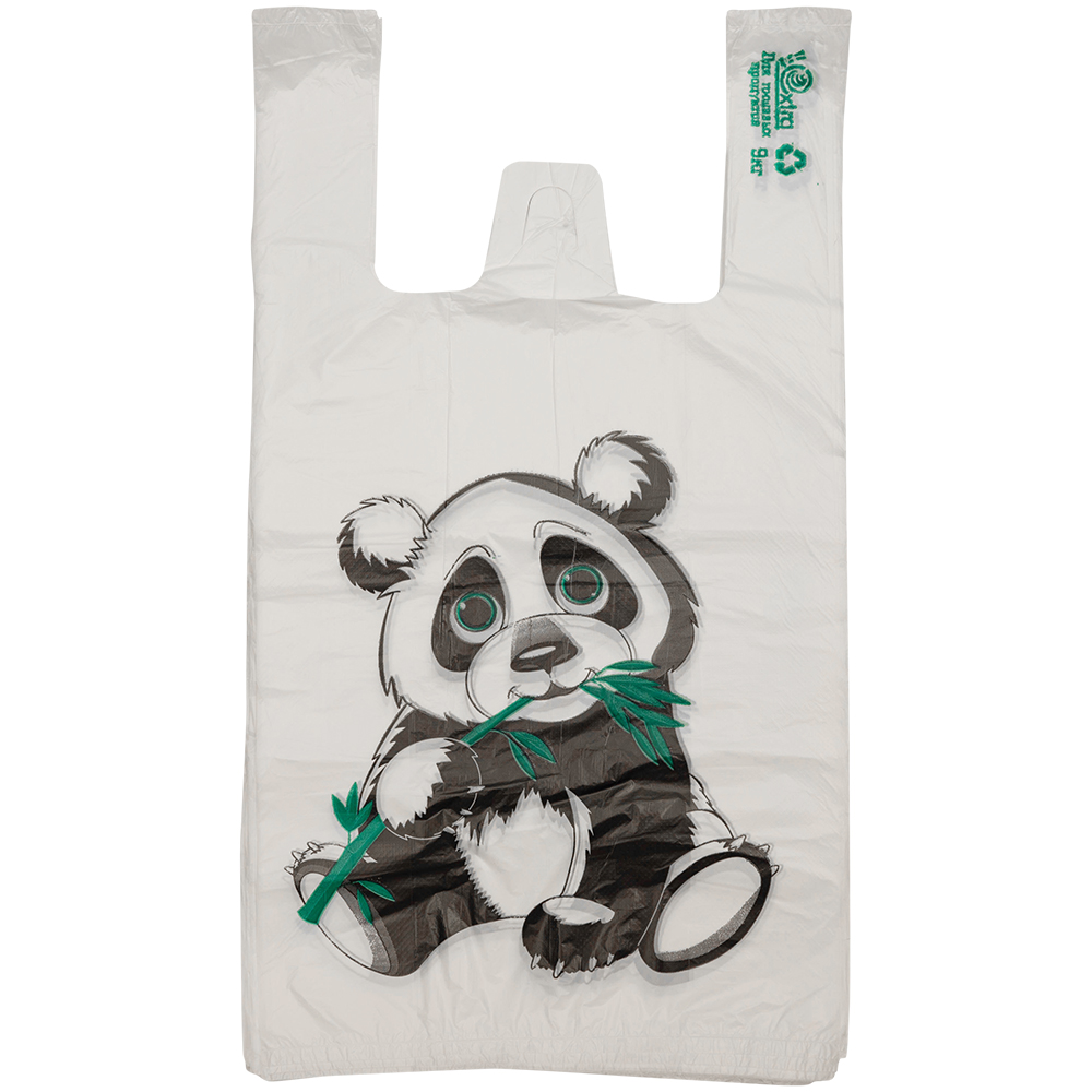 Пакет майка ПНД «Панда» белый, 28+16*50см, 12 мкм, 100шт. Пакет майка ПНД «Панда» белый, 28+16*50см, 12 мкм, 100шт.