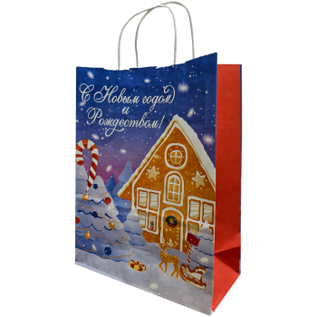 Подарочный пакет «С Новым годом и Рождеством!», 100 г/м², 22*11*31 см
