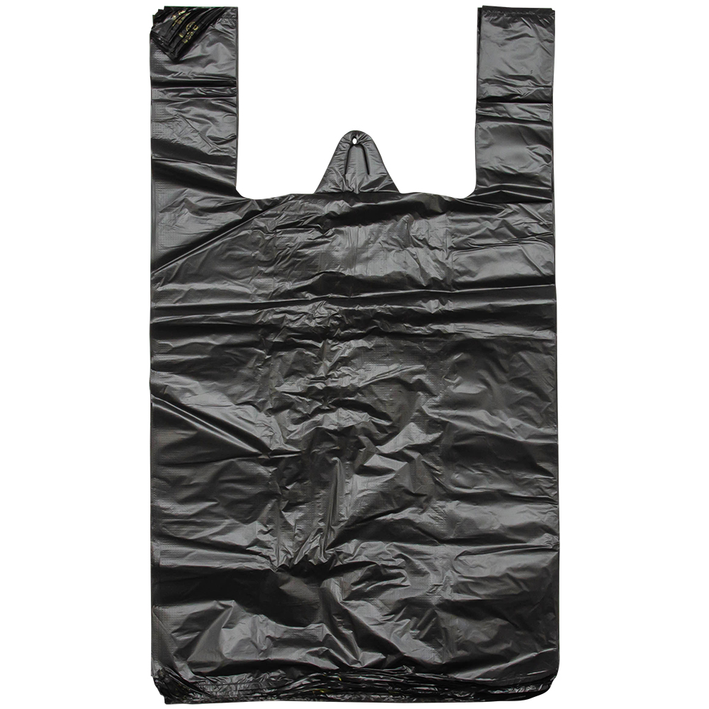 Пакет майка ПНД черного цвета «Звезды», 32+16*55см, 17 мкм, 50шт. Пакет майка ПНД черного цвета «Звезды», 32+16*55см, 17 мкм, 50шт.