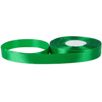 Атласная лента, зелёная, 15мм*23м