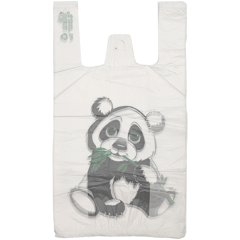 Пакет майка ПНД «Панда» белый, 28+16*50см, 12 мкм, 100шт. Пакет майка ПНД «Панда» белый, 28+16*50см, 12 мкм, 100шт.