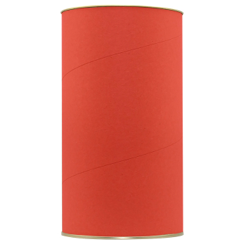 Картонный тубус с жестяной крышкой, красный, 120*220мм