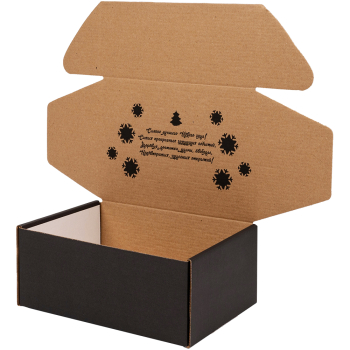 Подарочная коробка «С Новым годом!», черная, 210*150*90 мм