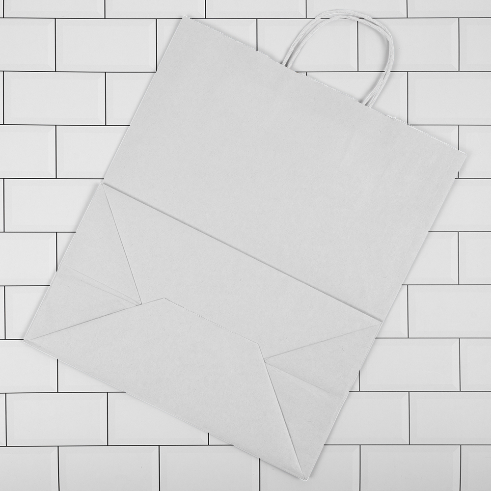 Белый пакет с крученой ручкой, 80 г/м², 32*18*37 см Белый пакет с крученой ручкой, 80 г/м², 32*18*37 см