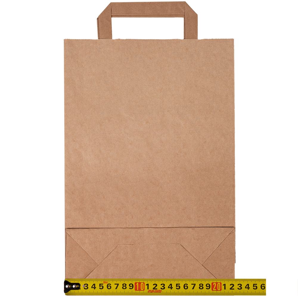 Крафт пакет с плоской ручкой, 70 г/м², 22*9*33 см Крафт пакет с плоской ручкой, 70 г/м², 22*9*33 см