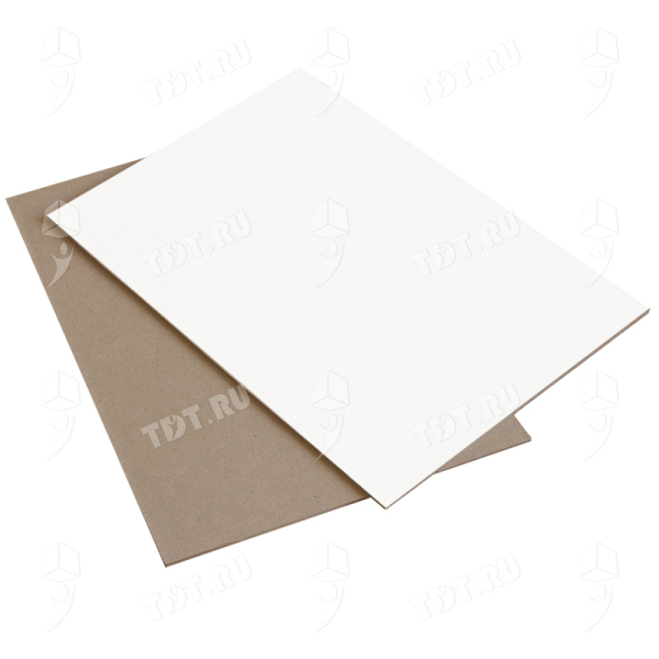 Обложечный картон с белым покровным слоем, 1000*700*1.25 мм