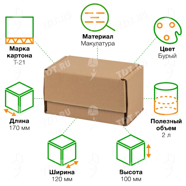 Почтовый короб «Бизнес», тип «Ж», 170*120*100 мм, T21, 100% вторсырье