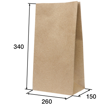 Крафт пакет без ручек, 70 г/м², 26*15*34 см