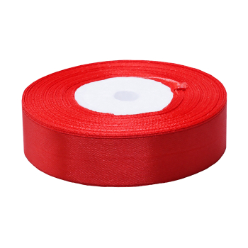 Атласная лента, красная, 25мм*23м