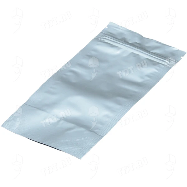 Фольгированный дой-пак с zip lock, серебристый, 10*15+3 см, 93 мкм (100 шт/уп)