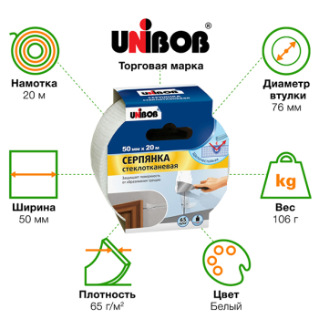 Лента серпянка Unibob®, 50мм*20м