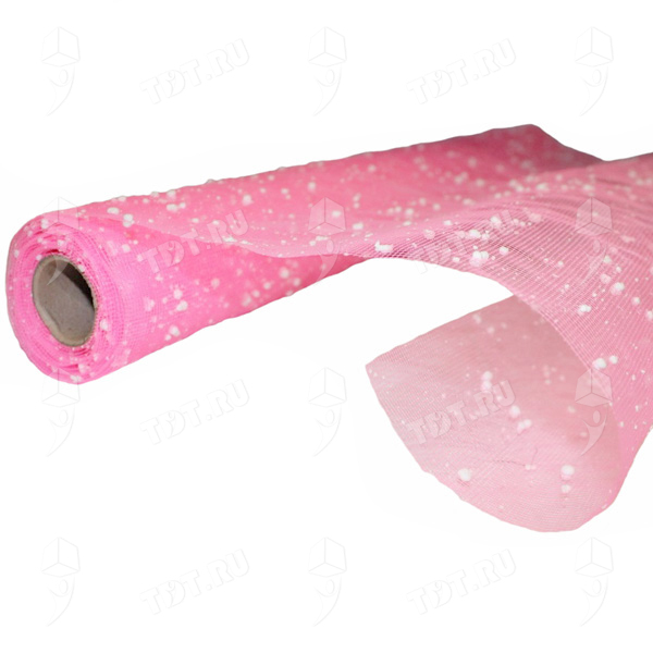 Сетка-снег, розовая, 0.54*5.5 м