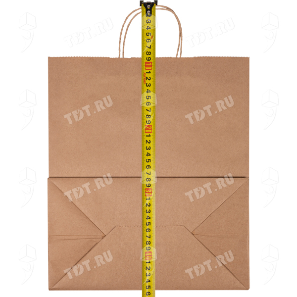 Крафт пакет с крученой ручкой, 80 г/м², 32*18*37 см