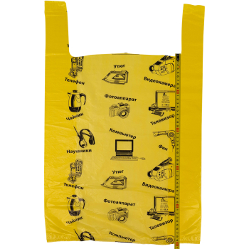 Пакет майка ПНД «Электроника» желтый, 43+20*64см, 23 мкм, 50шт. Пакет майка ПНД «Электроника» желтый, 43+20*64см, 23 мкм, 50шт.