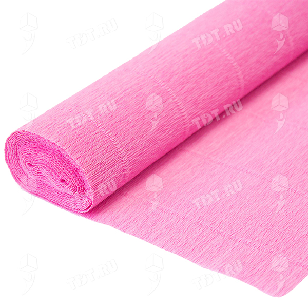 Гофрированная бумага, розовая, 0.5*2.5 м