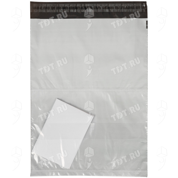 Курьерский пакет с карманом, без печати, 340*460+40 мм, 50 мкм