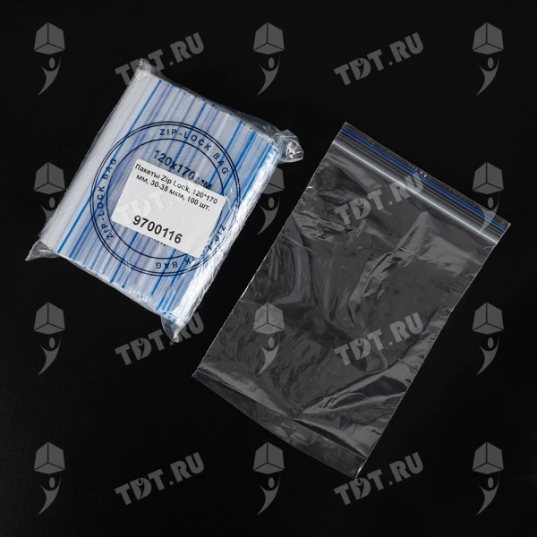 Пакеты Zip Lock, 120*170 мм, 30-35 мкм, 100 шт.