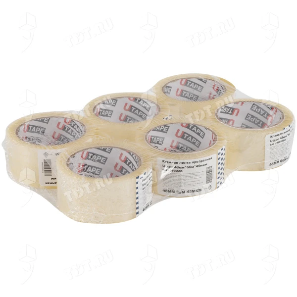 Клейкая лента прозрачная Utape, 48мм*66м*45мкм