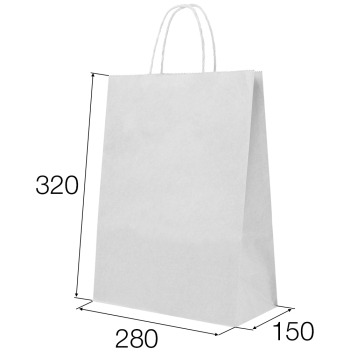Белый пакет с крученой ручкой, 80 г/м², 28*15*32 см