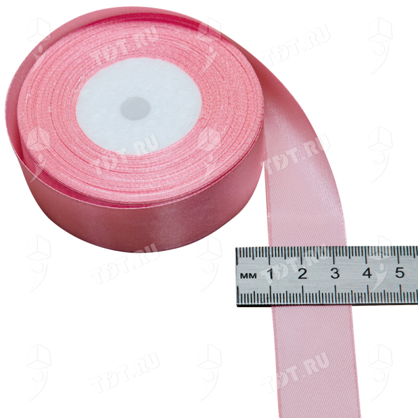 Атласная лента, розовая, 25мм*30м