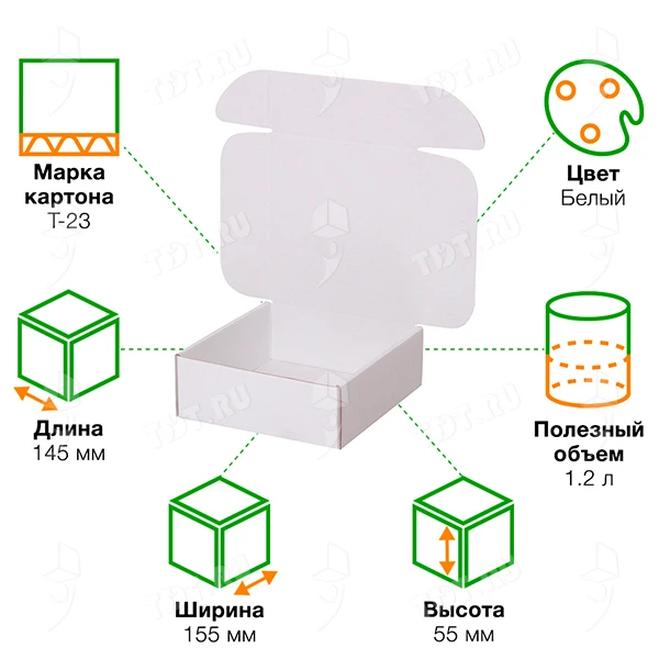 Короб КС-420 МГФ, белый, 145*155*55 мм